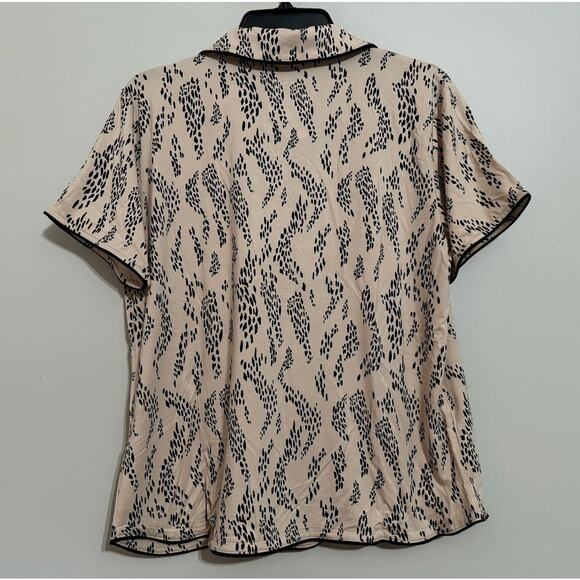 State of Day Pajama Set Womens XS Tan Textural Animal Lounge Comfy Sleep Cozy - Picture 4 of 9